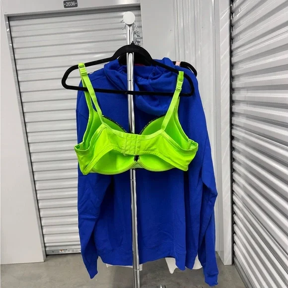 Lane Bryant | Cacique Neon Green Lace Trim Bra | size 44D - Picture 4 of 5